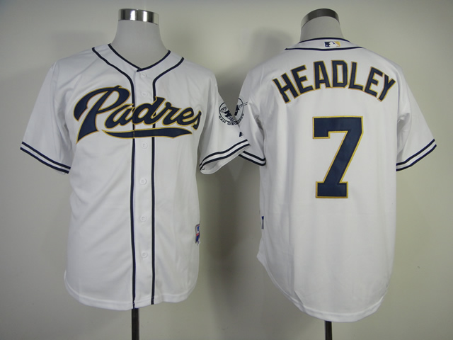 Men San Diego Padres 7 Headley White MLB Jerseys